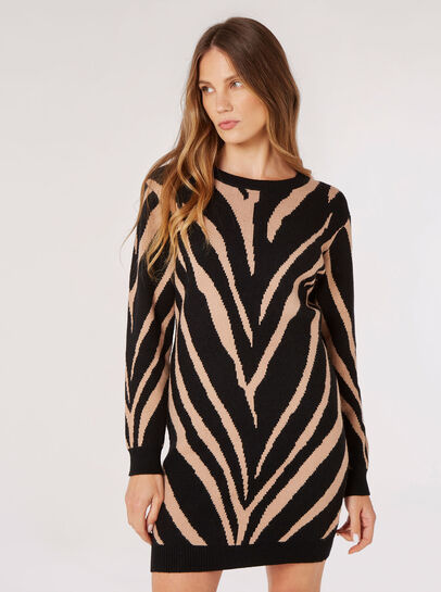 Zebra Jumper Mini Dress