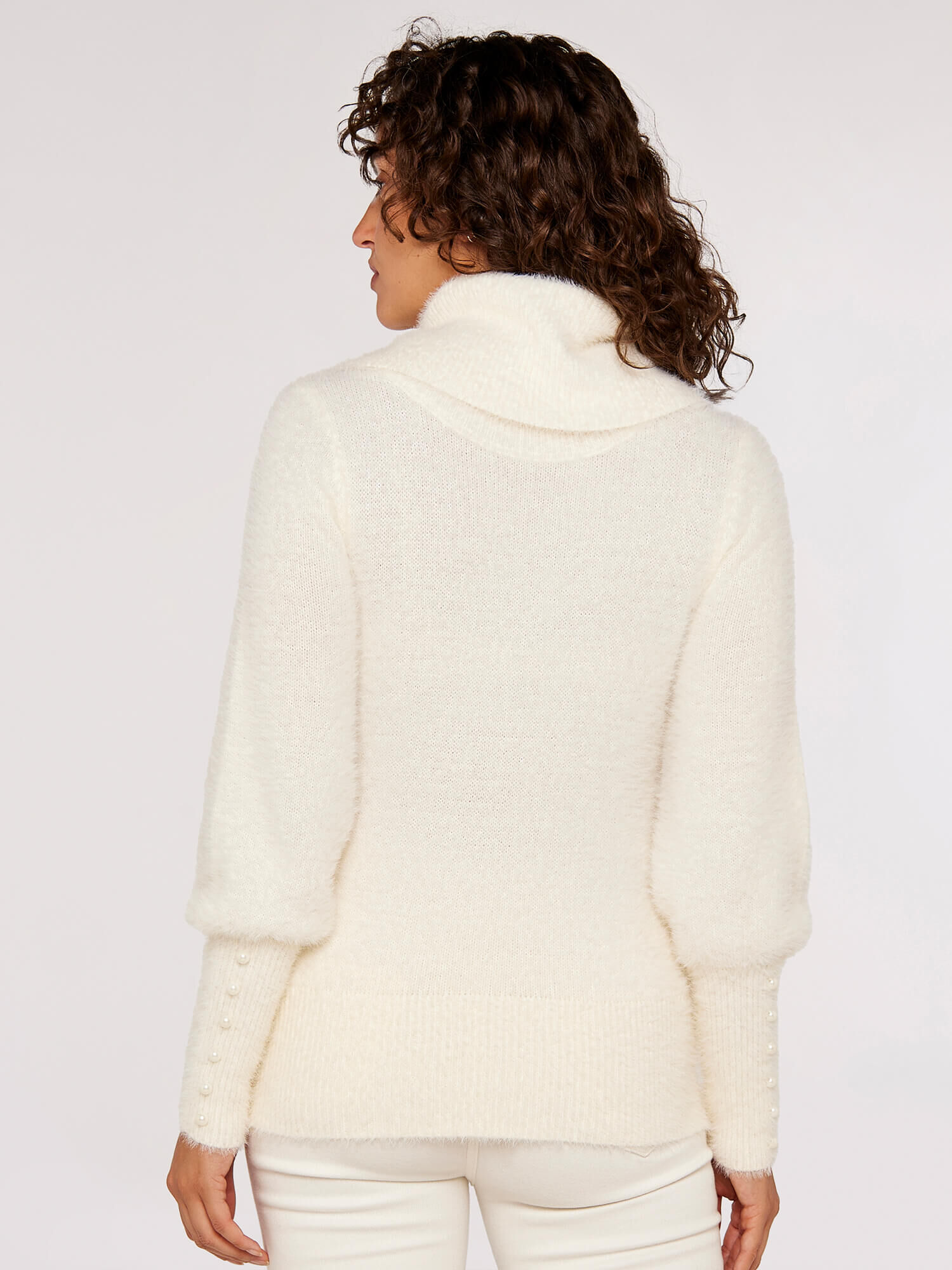 Fluffy roll hotsell neck jumper