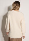 Soft Boucl&eacute; Oversized Long Jumper, Cream, large