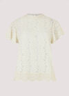 Embroidered High Neck Top, Stone, large