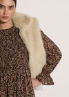 Paisley Chiffon Mini Dress, Brown, large