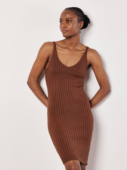 Ribbed Knit Bodycon Midi Dress