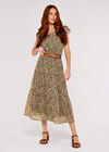 Pansy Ditsy Tiered Skirt, Green, large