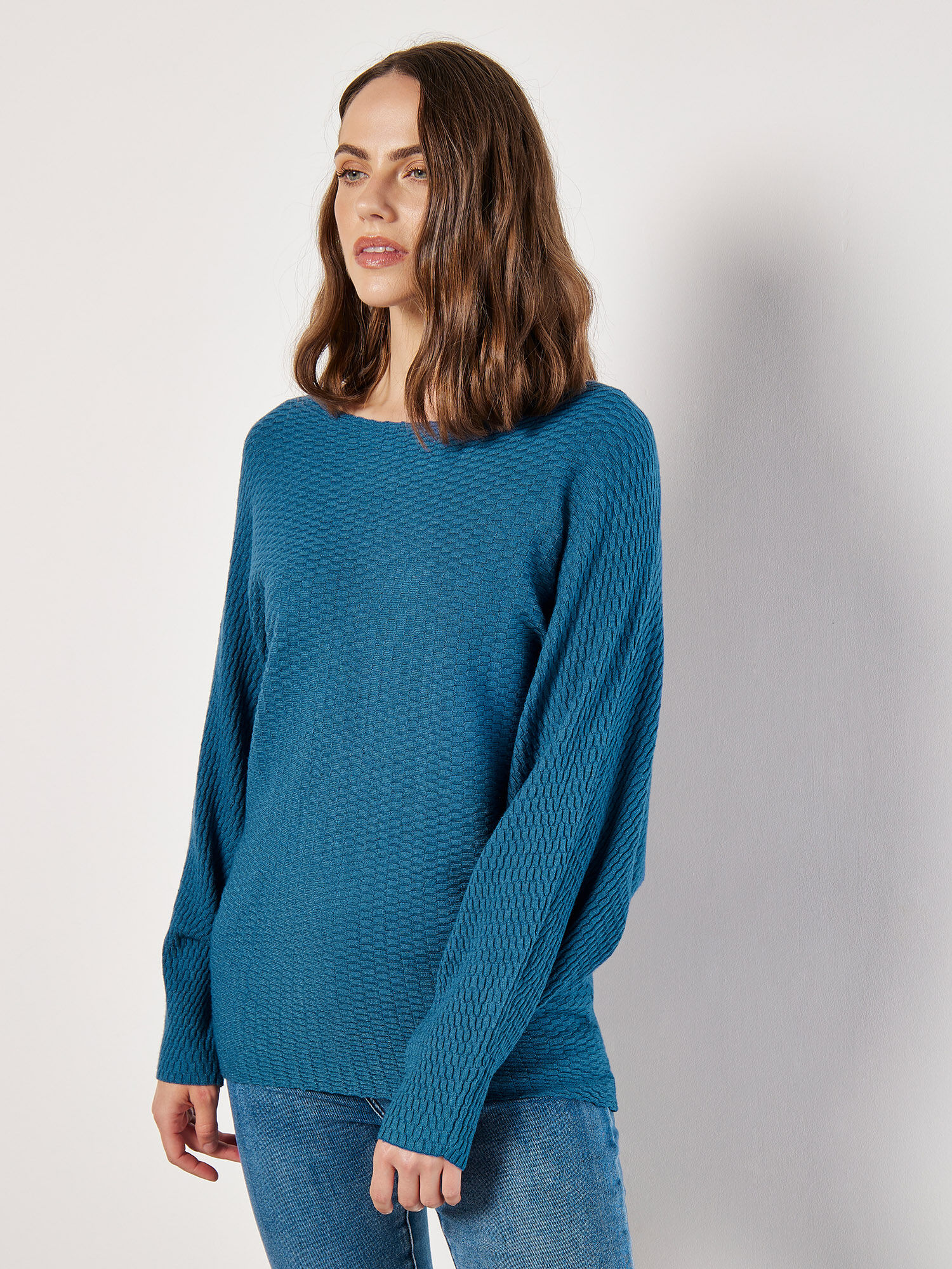 Teal knit jumper hot sale