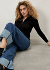 Ikeda Wide Leg Cropped Jeans, Blue, large