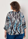 Curve Soft Touch Zebra Drawstring Top, Grey, large