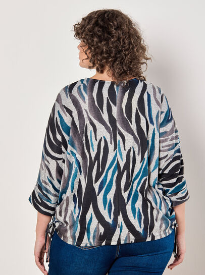 Curve Soft Touch Zebra Drawstring Top