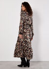 Ikat Print Midaxi Dress, Black, large