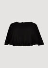 Textured Cotton Crop Top, Black, large