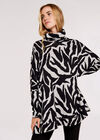 Zebra Print Oversized Tunic, Grey, large