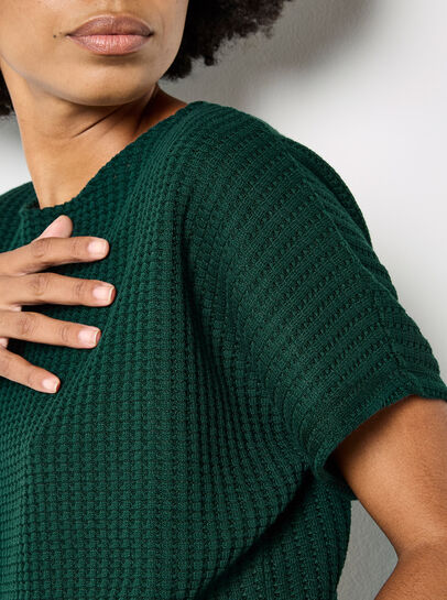 Waffle Knit Oversized T-Shirt