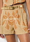 Embroidered Floral Shorts, Stone, large
