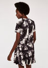 Tie Dye Jersey Mock Neck Dress, Dark Grey - Charcoal, large
