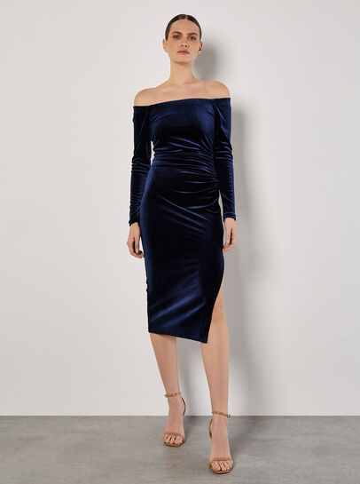 Bardot Velvet Midi Dress