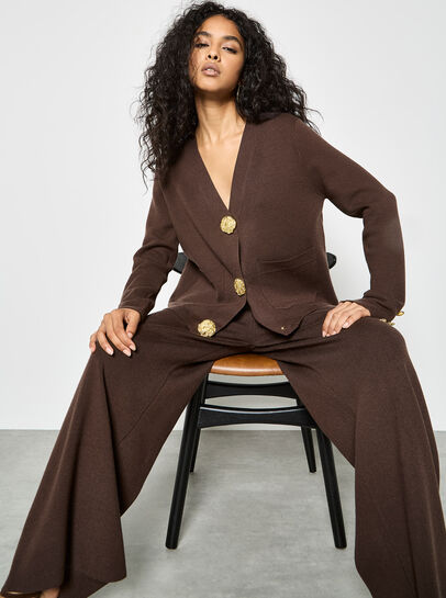 Soft Knit Wide Leg Trousers