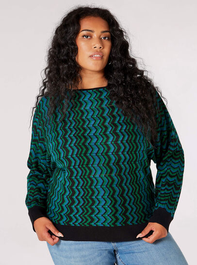 Curve Chevron Knit Jumper