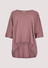 Cotton Jersey Waterfall T-Shirt, Lilac, large