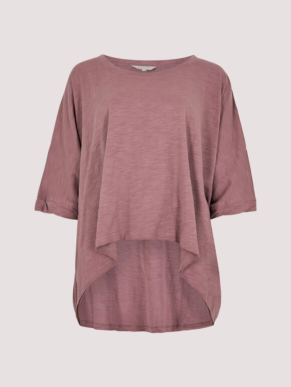 Cotton Jersey Waterfall T-Shirt, Lilac, large