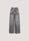 Ella Wide Leg Cropped Jeans, Grey, large