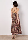 Ikat A-Line Slip Midi Dress, Rust, large