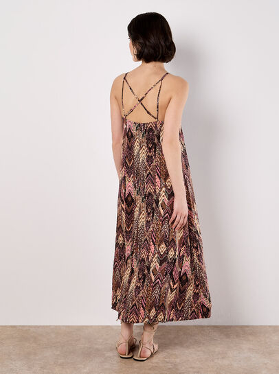 Ikat A-Line Slip Midi Dress