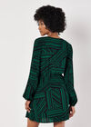 Mixed Stripes Mini Wrap Dress, Green, large