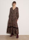Paisley Floral Maxi Dress, Black, large