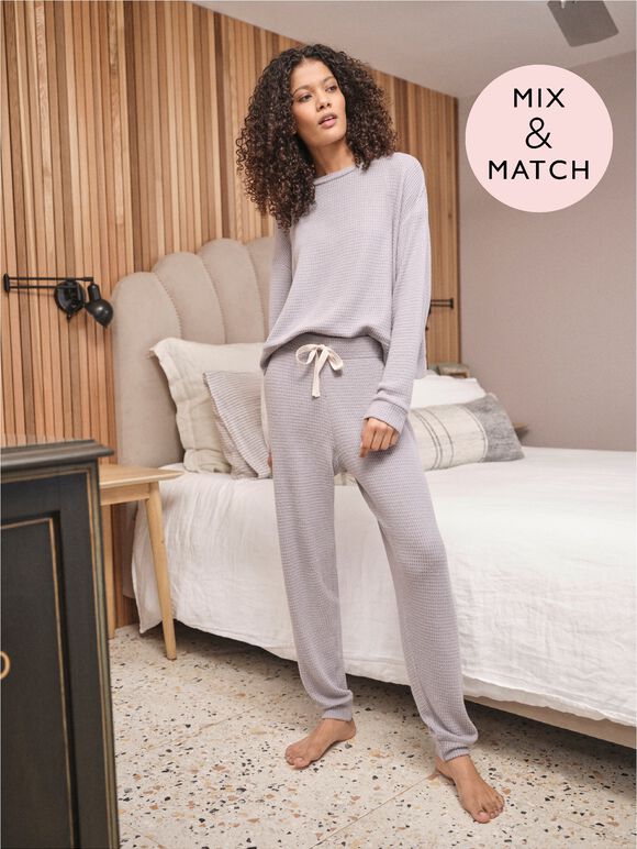 Waffle Lounge Joggers, Grey, large