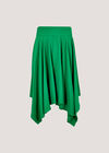 Hanky Hem Belted Midi Skirt, Green, large