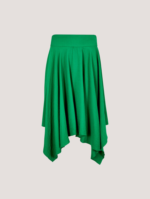 Hanky Hem Belted Midi Skirt, Green, large