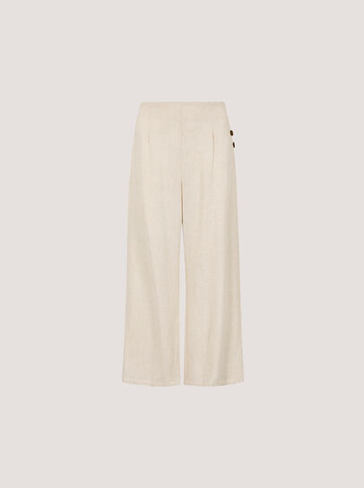 Linen Blend Culotte Trousers