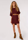Soft Touch Batwing Mini Dress , Burgundy, large
