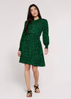 Silhouette Leaf Mini Dress, Black, large