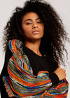 Multicolour Thread Sleeve Jumper, Blue, large