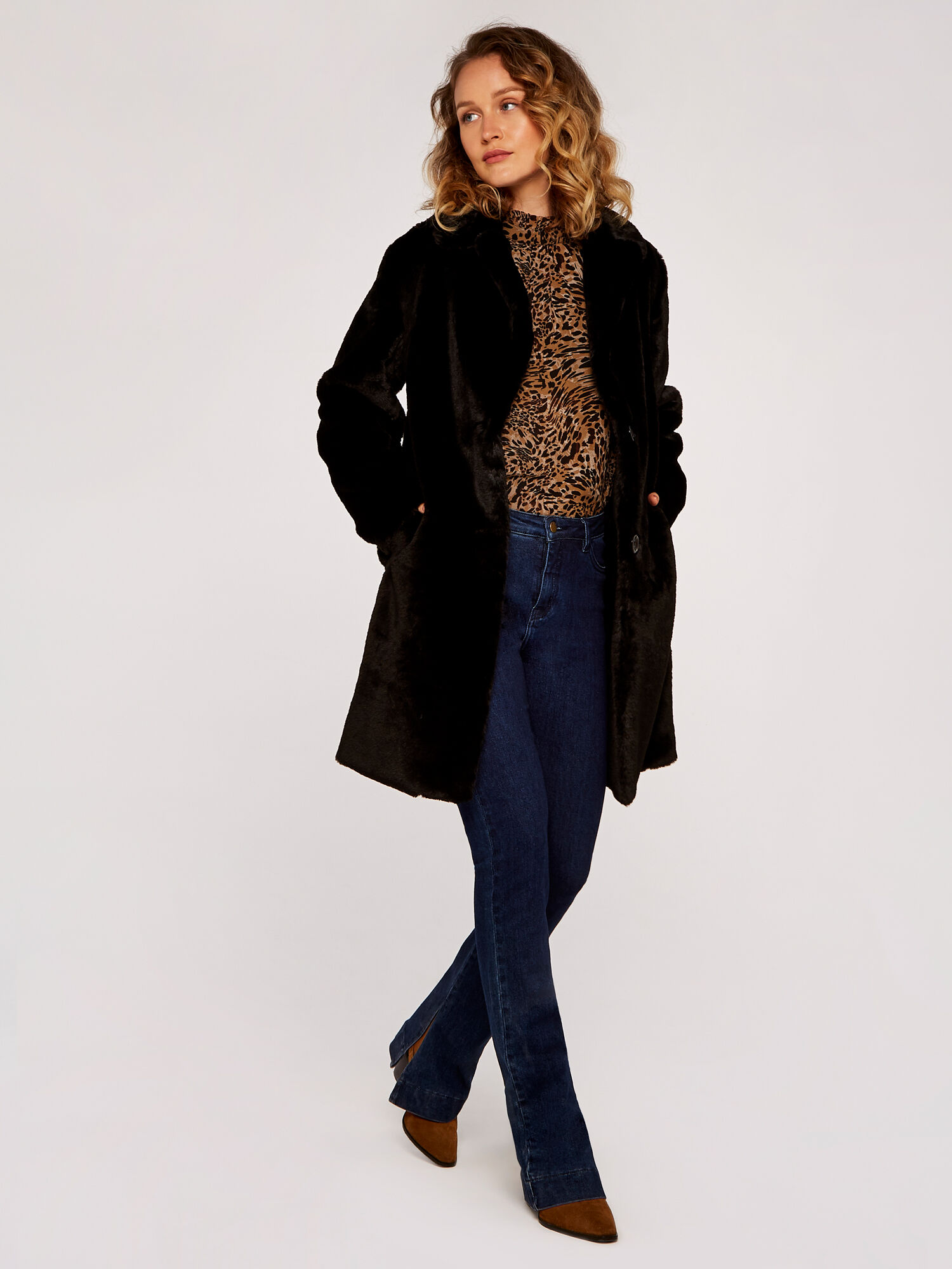 Soft Faux Fur Coat Apricot Clothing