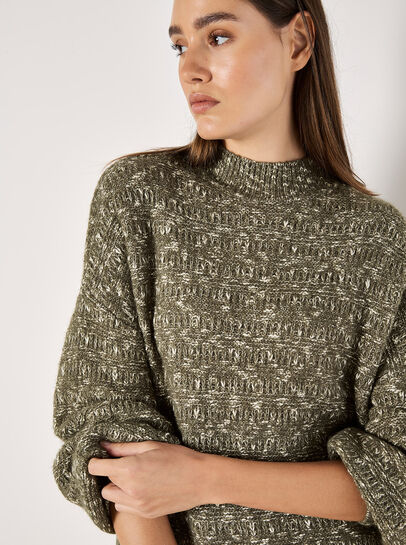 Flecked Knit Jumper Mini Dress