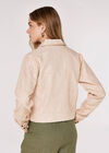 Linen Crop Jacket, Stone, large