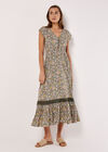 Ditsy Floral Maxi Dress, Khaki, large