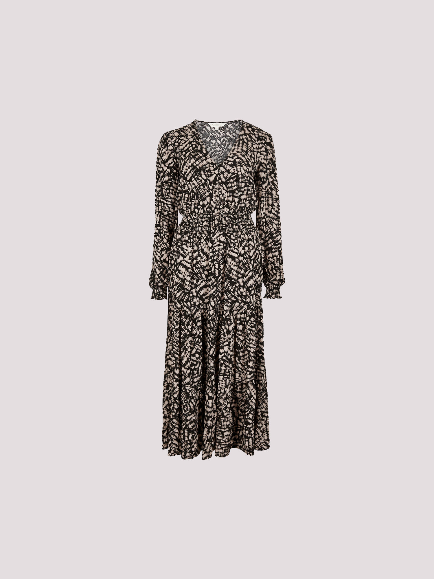 Abstract Print Tiered Midaxi Dress | Apricot Clothing