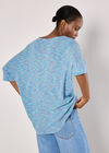Multi-Coloured Waffle Knit Longline Top, Blue, large