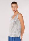 Sequin Cami Top, Light Grey / Silver, large