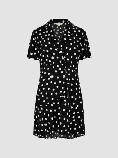 Polka Dot Double-Breasted Mini Dress