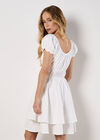 Eyelet Embroidery Tiered Mini Dress, White, large
