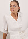 Dobby Ruffle Tiered Mini Dress, Cream, large