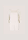Stretch Knit Batwing Top, White, large