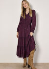 Mosaic Print Chiffon Maxi Dress, Burgundy, large
