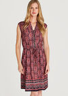 Red  Baroque Border Zip Dress, Red, large