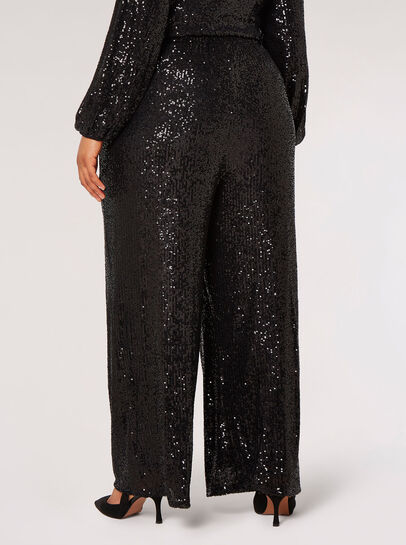 Curve Sequin Palazzo Trousers
