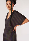 Sparkle Stripe Batwing Mini Dress, Black, large