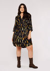 Curve Brushstroke Mini Dress, Black, large